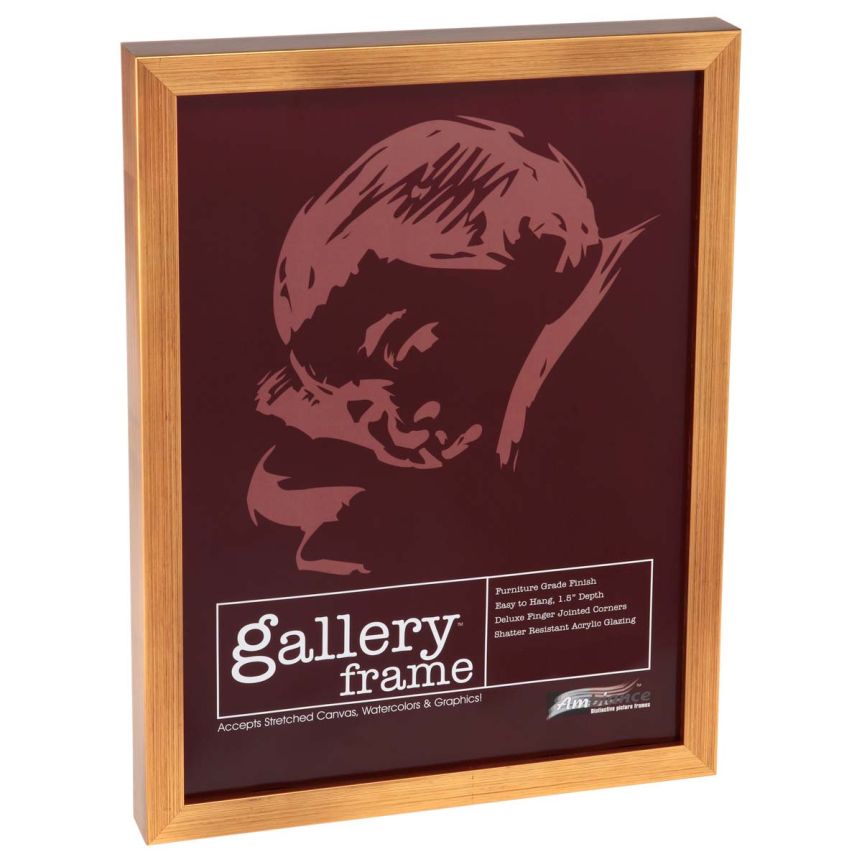 Ambiance Gallery Wood Frame - 8-1/2" x 11" Antique Gold, 1-1/2" Profile