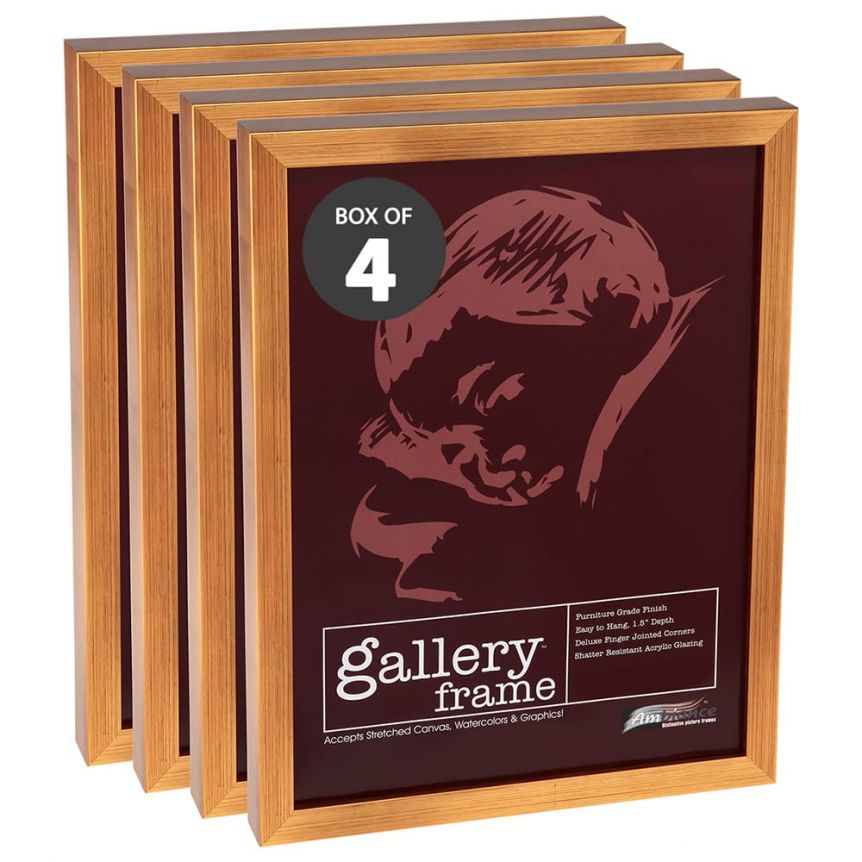 Ambiance Gallery Wood Frame - 11" x 14" Antique Gold, 1-1/2" Profile (Box of 4)