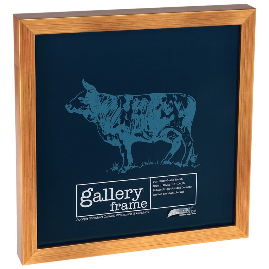 Ambiance Gallery Wood Frame - 8" x 8" Antique Gold, 1-1/2" Profile (Single)