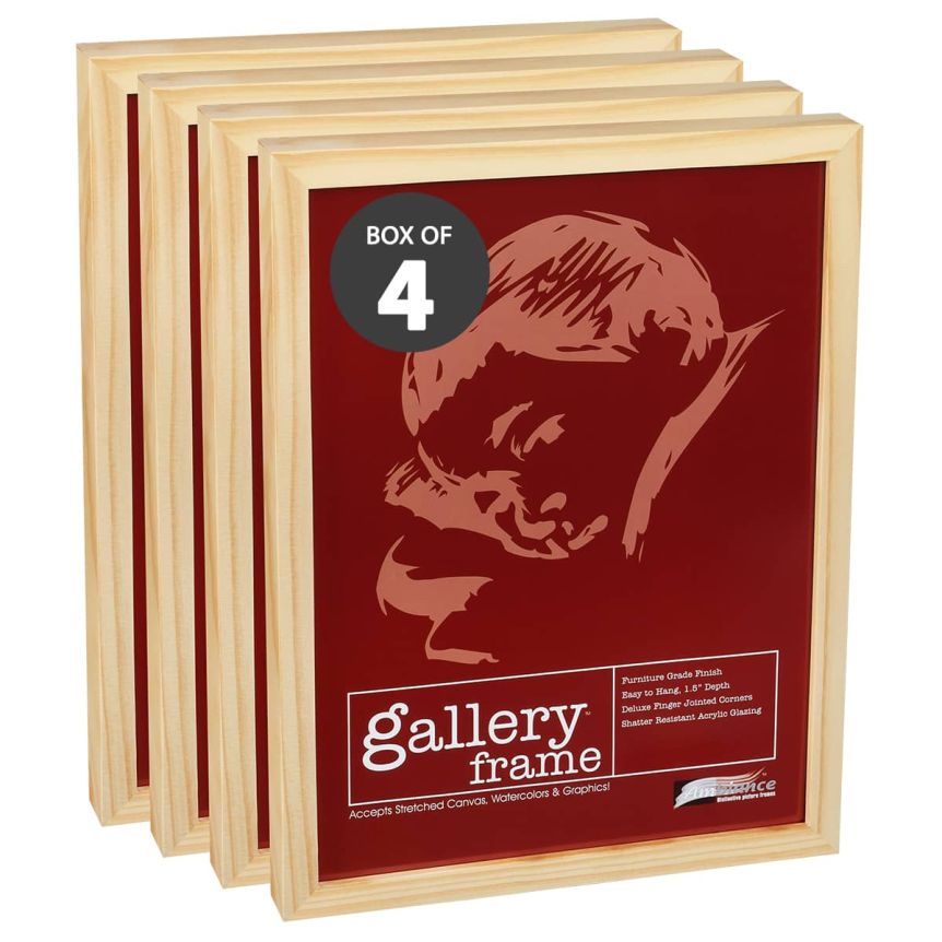 Ambiance Gallery Wood Frame - 8-1/2" x 11" Natural, 1-1/2" Profile (Box of 4)