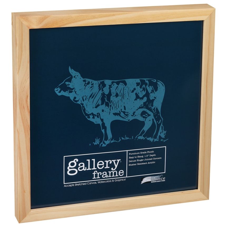 Ambiance Gallery Wood Frame 12"x12", Natural 1-1/2" Deep