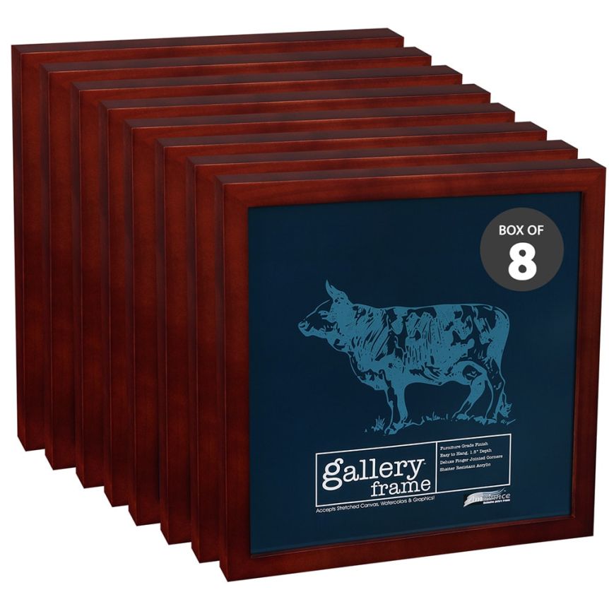 Ambiance Gallery Wood Frame 6"x6", Walnut 1-1/2" Deep (Box of 8)