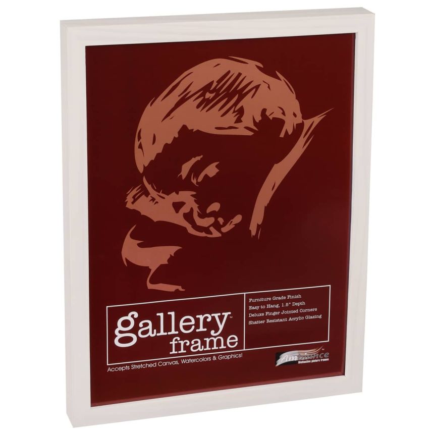 Ambiance Gallery Wood Frame - 13" x 19" White Wash, 1-1/2" Profile