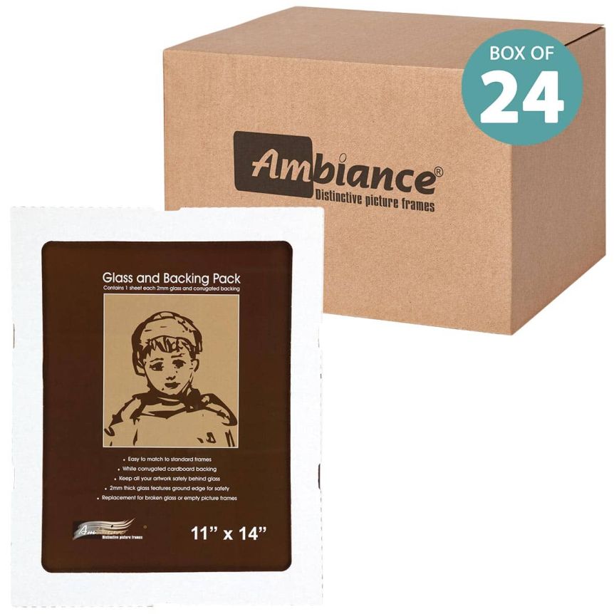 Ambiance Picture Frame Glass and Backing 11" x 14" Box of 24 