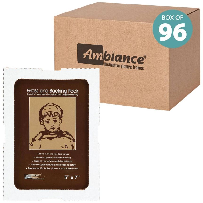 Ambiance Picture Frame Glass and Backing 5" x 7" Box of 96 