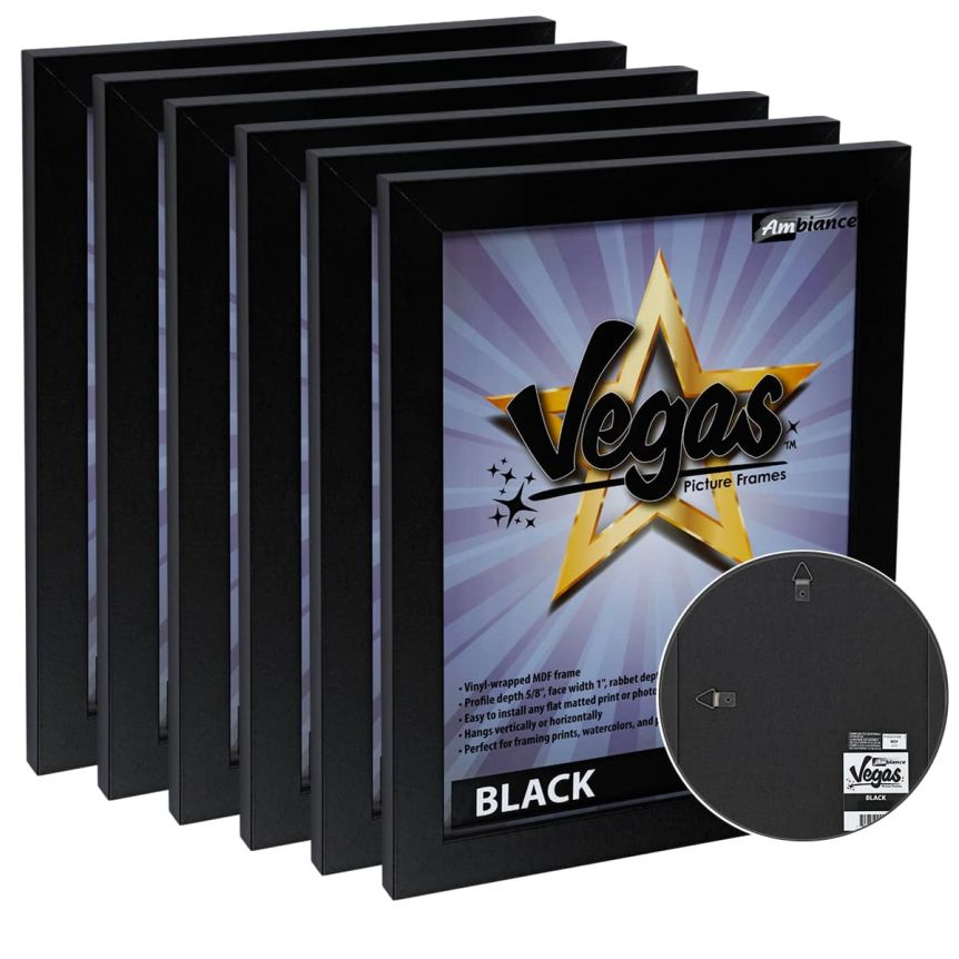 Vegas Vinyl-Wrapped Frame with Acrylic Glazing - Black, 11" x 14" (Box of 6)