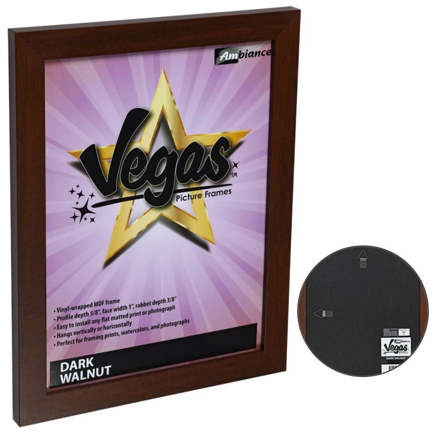Vegas Vinyl-Wrapped Frame with Acrylic Glazing - Dark Walnut, 9"x12"