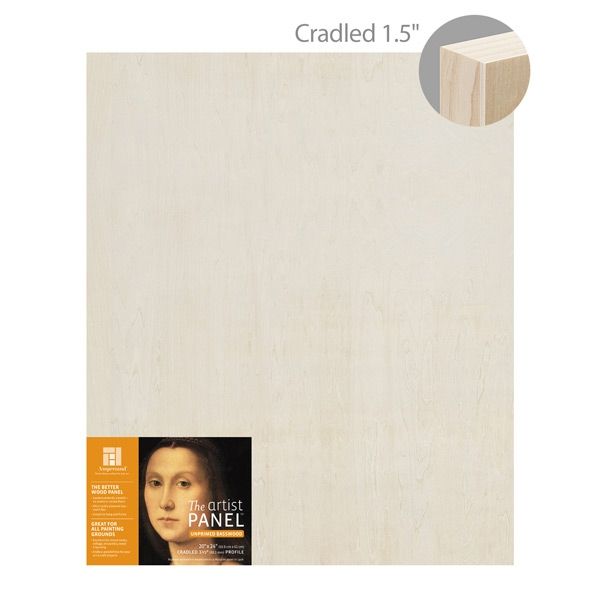 Ampersand Value Series Unprimed Basswood Panel 11/2" Cradle 20" x 24