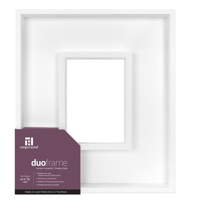 Ampersand Duoframe Window Mount 8"x10" and Float Mount 14"x16", White