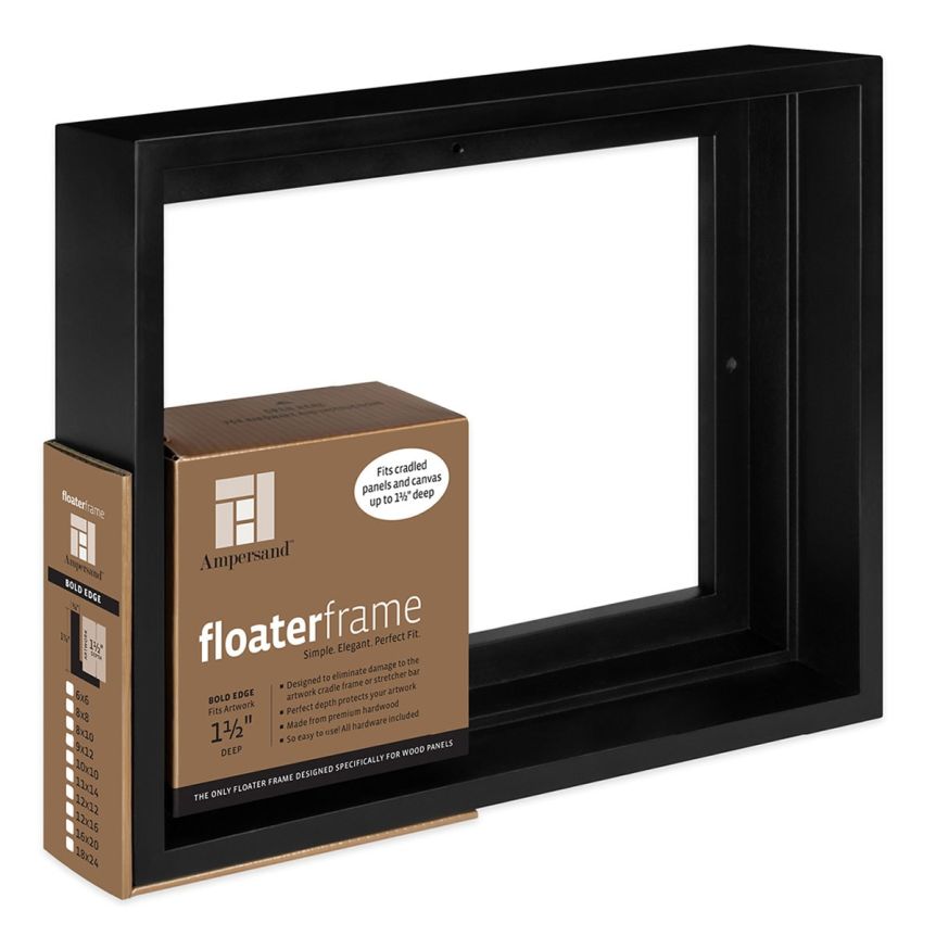 Ampersand Bold Face, Black 16"x20" Floater Frame, 1-1/2" Deep