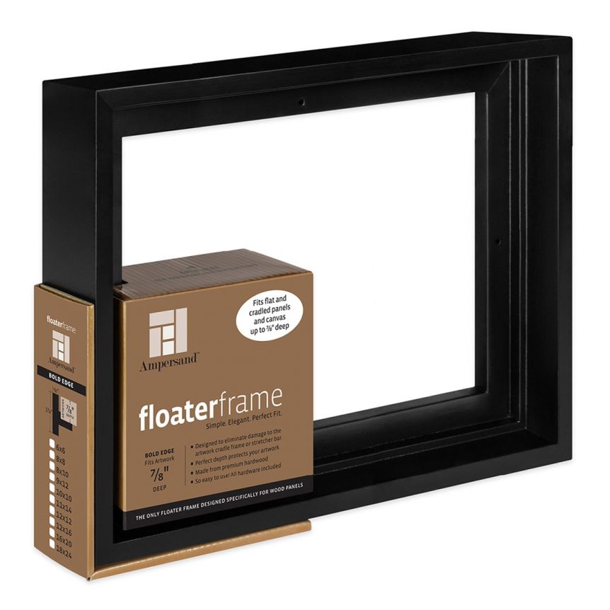 Ampersand Bold Face, Black 12"x16" Floater Frame, 7/8" Deep