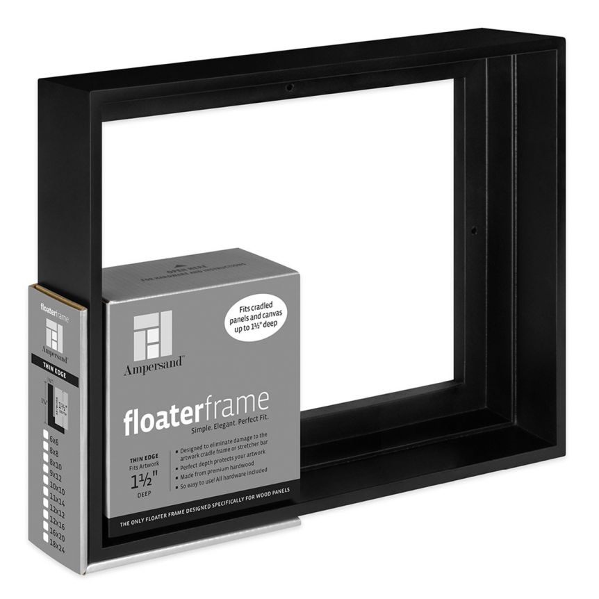 Ampersand Thin Face, Black 16"x20"  Floater Frame, 1-1/2" Deep