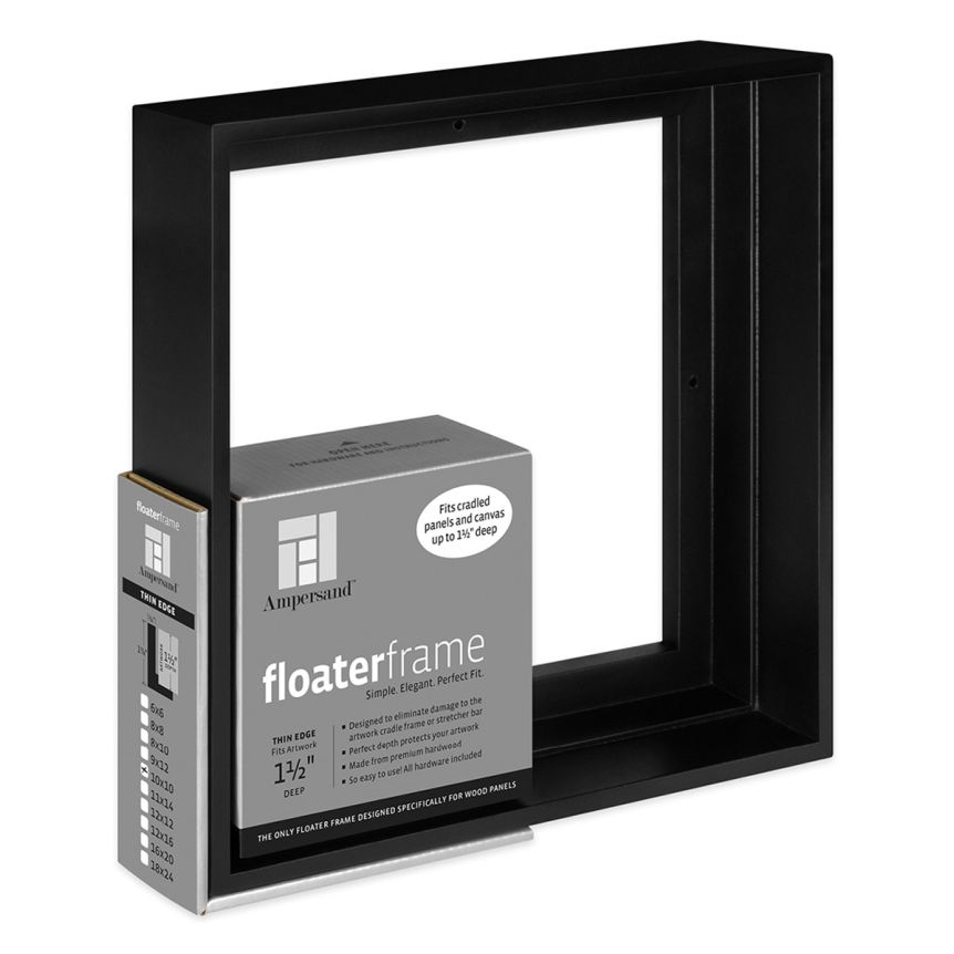 Ampersand Thin Face, Black 8"x8" Floater Frame, 1-1/2" Deep