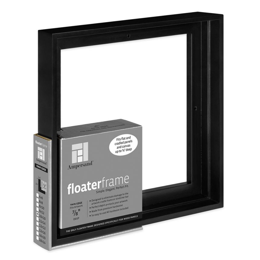 Ampersand Thin Face, Black 12"x12" Floater Frame, 7/8" Deep