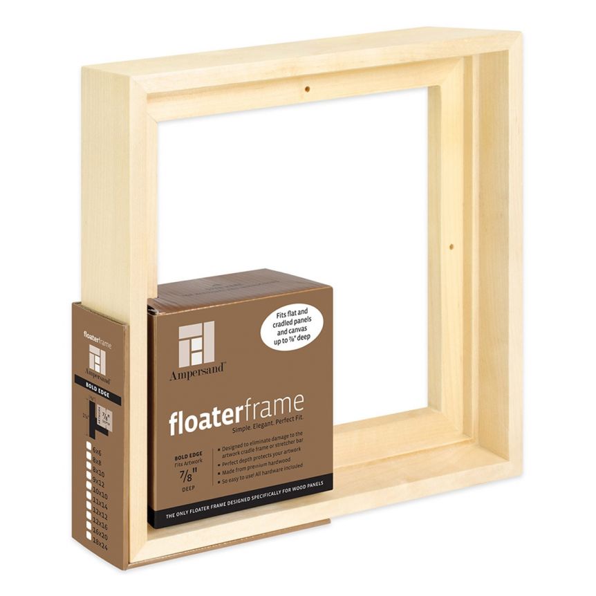 Ampersand Bold Face, Maple 10"x10" Floater Frame, 7/8" Deep