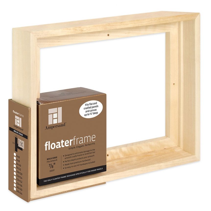Ampersand Bold Face, Maple 16"x20"  Floater Frame, 7/8" Deep