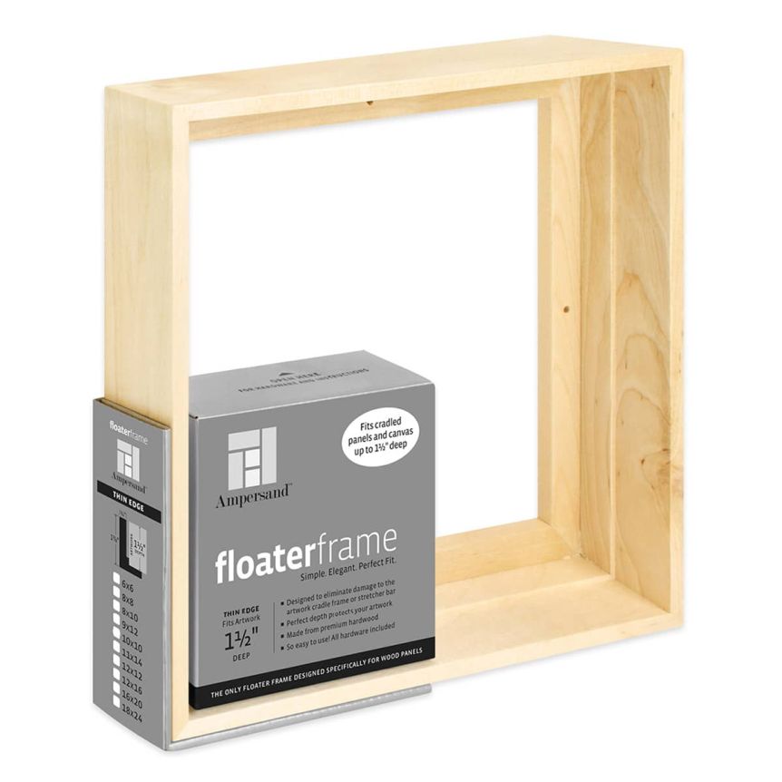 Ampersand Thin Face, Maple 8"x8" Floater Frame, 1-1/2" Deep
