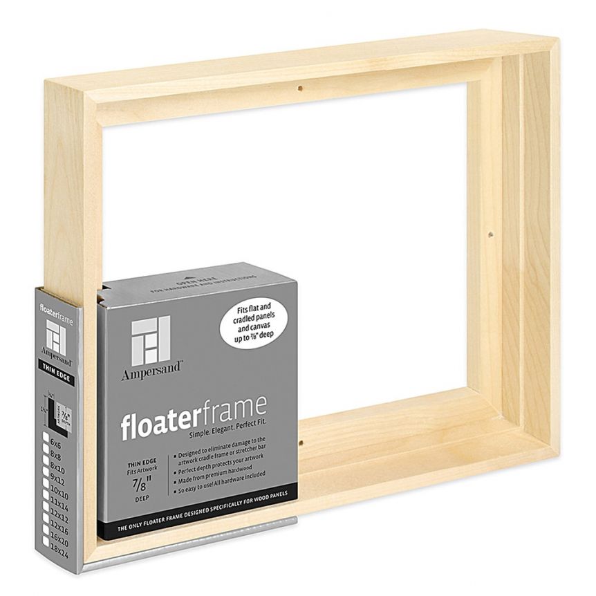 Ampersand Thin Face, Maple 11"x14" Floater Frame, 7/8" Deep