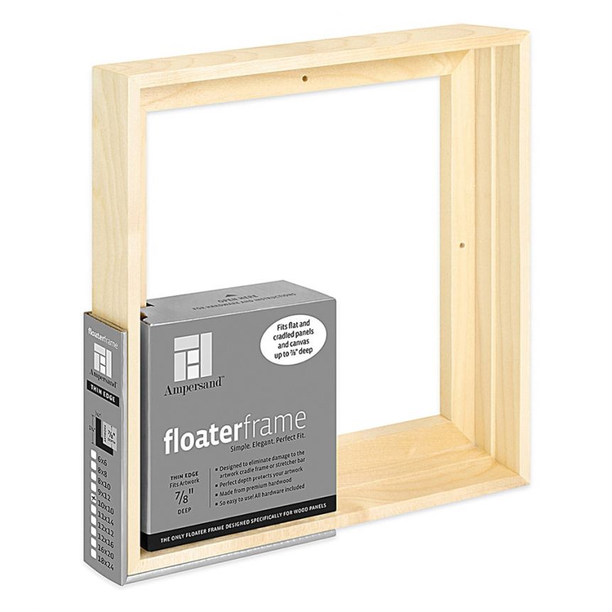 Ampersand Thin Face, Maple 12"x12" Floater Frame, 7/8" Deep