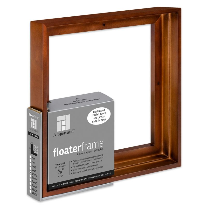 Ampersand Thin Face, Walnut 12"x12" Floater Frame, 7/8" Deep