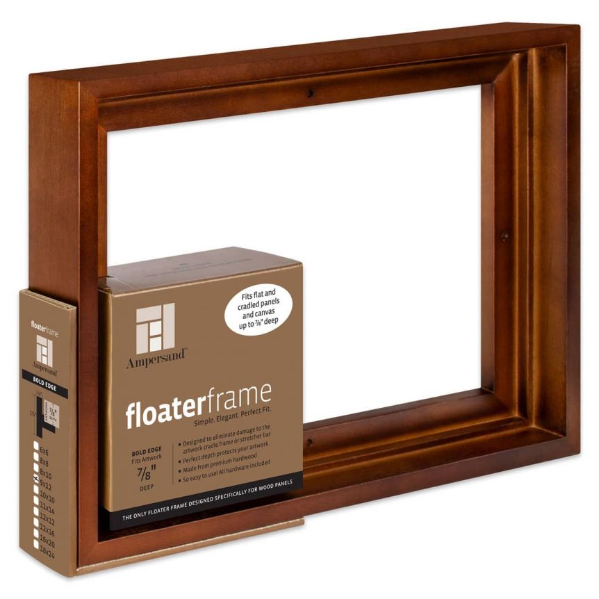 Ampersand Bold Face, Walnut 9"x12" Floater Frame, 7/8" Deep