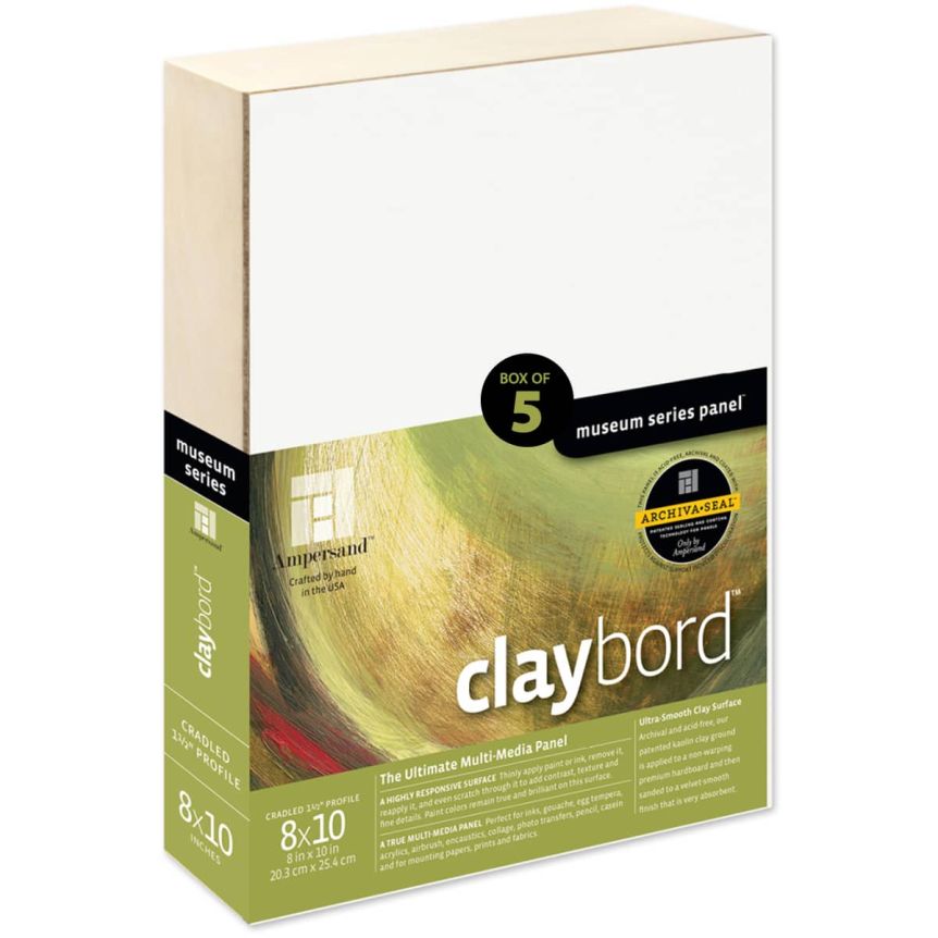 Ampersand Claybord Panel 1-1/2" Cradle - 8" x 10" (Box of 5)
