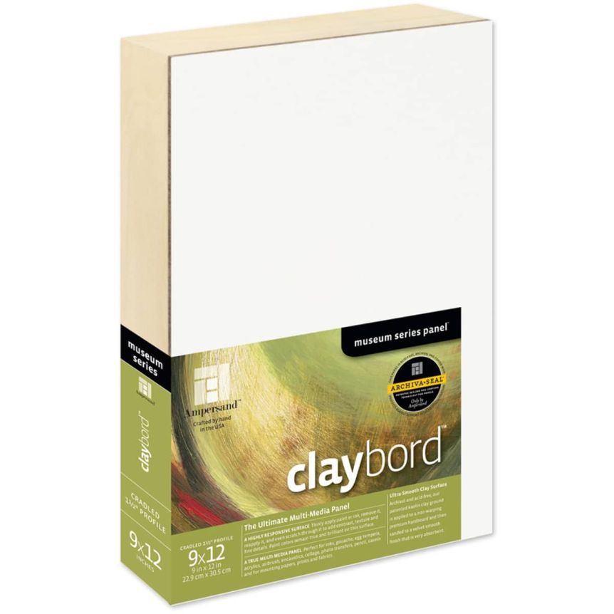 Ampersand Claybord Panel 1-1/2" Cradle - 9" x 12"