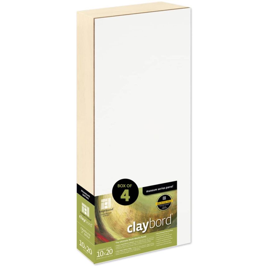 Ampersand Claybord Panel 2" Cradle - 10" x 20" (Box of 4)