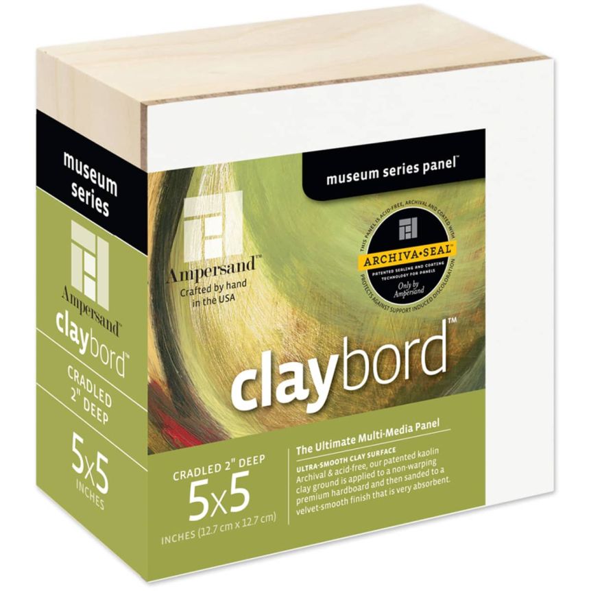 Ampersand Claybord Panel 2" Cradle - 5" x 5"