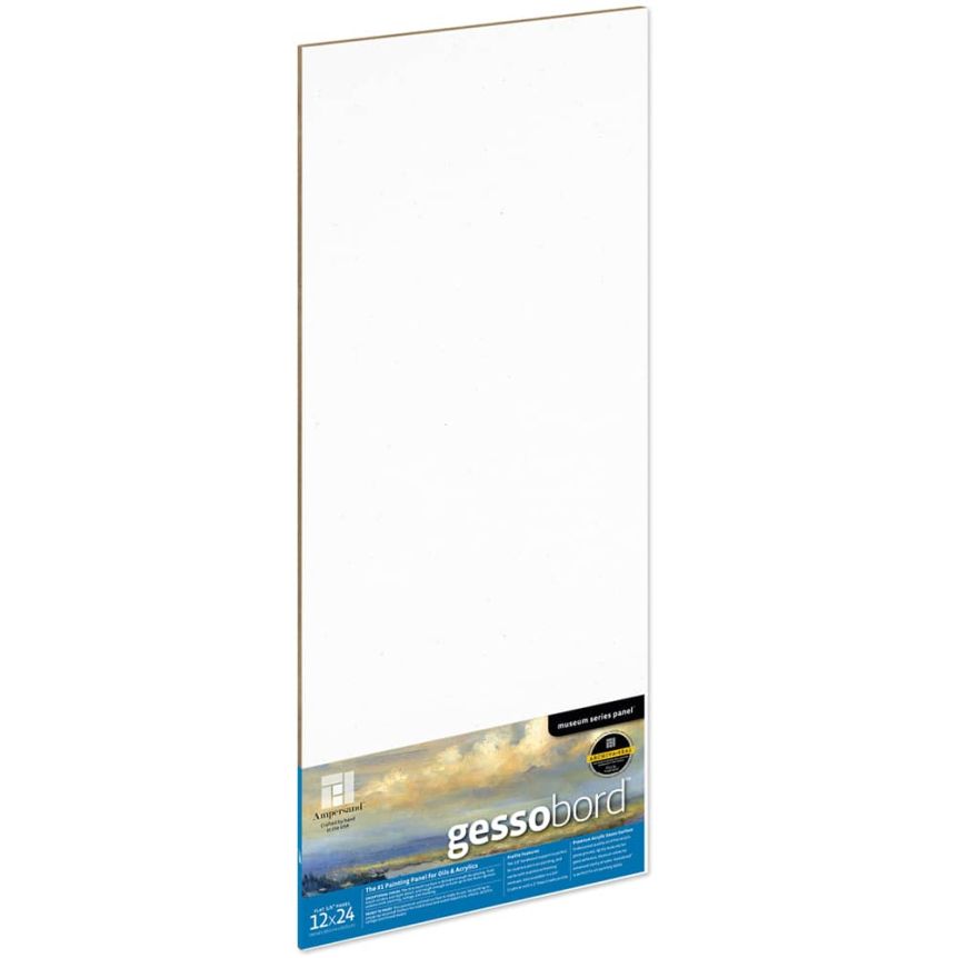 Ampersand Museum Series Gessobord Panels 1/8" Single Flat Panel 12" x 24" Jerry's Artarama