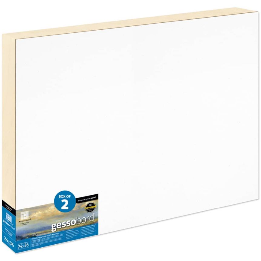Ampersand Museum Series Gessobord 2" Deep Cradled Panel, 24" x 36" - Box of 2