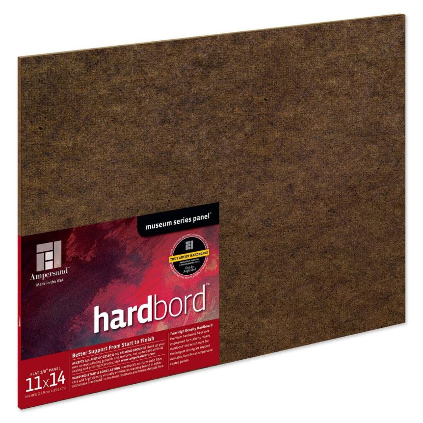 Ampersand Museum Series Hardbord Panels 1/8" Single Flat 11" x 14"