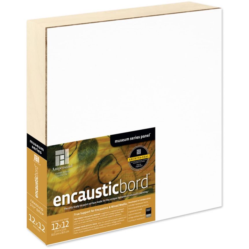 Ampersand Encausticbord 1-1/2" Cradled Panel 12x12"