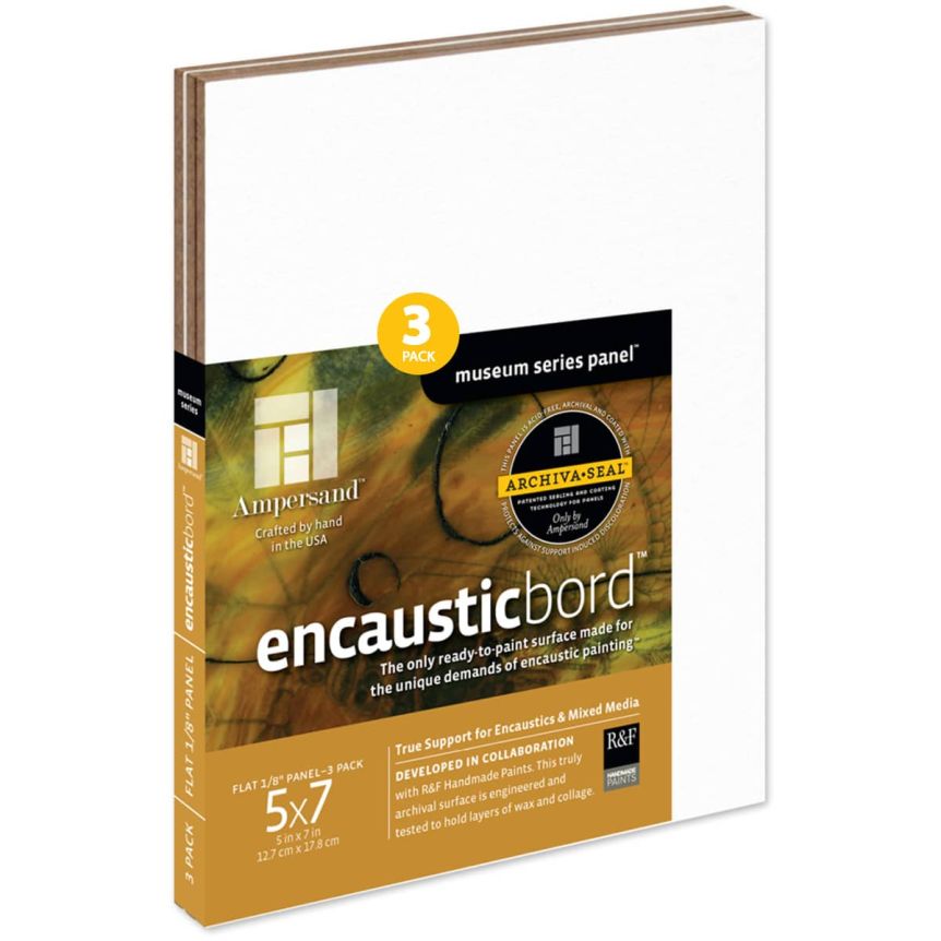 Ampersand Encausticbord 1/8" Flat Panel 5x7" Pack of 3