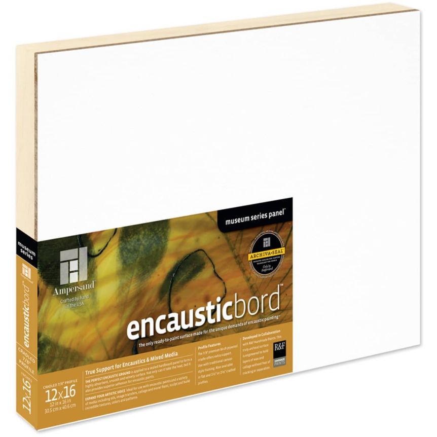 Ampersand Encausticbord 7/8" Cradled Panel 12x16"