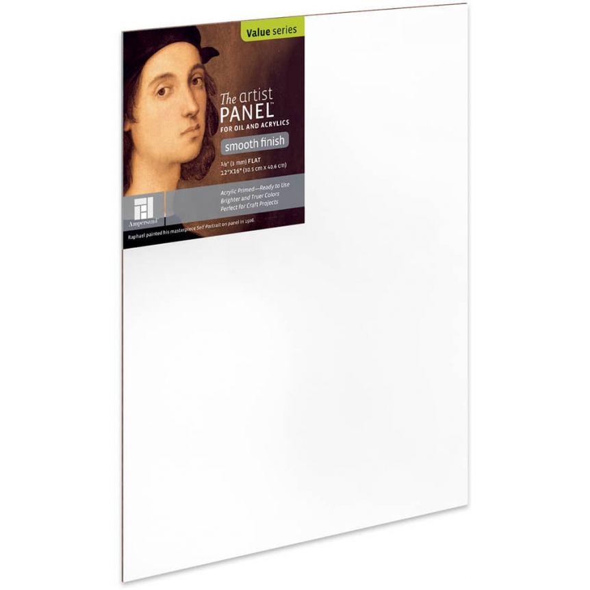 Ampersand Value Series Artist Panel Primed Smooth Finish 1/8" Single Flat 12" x 16"