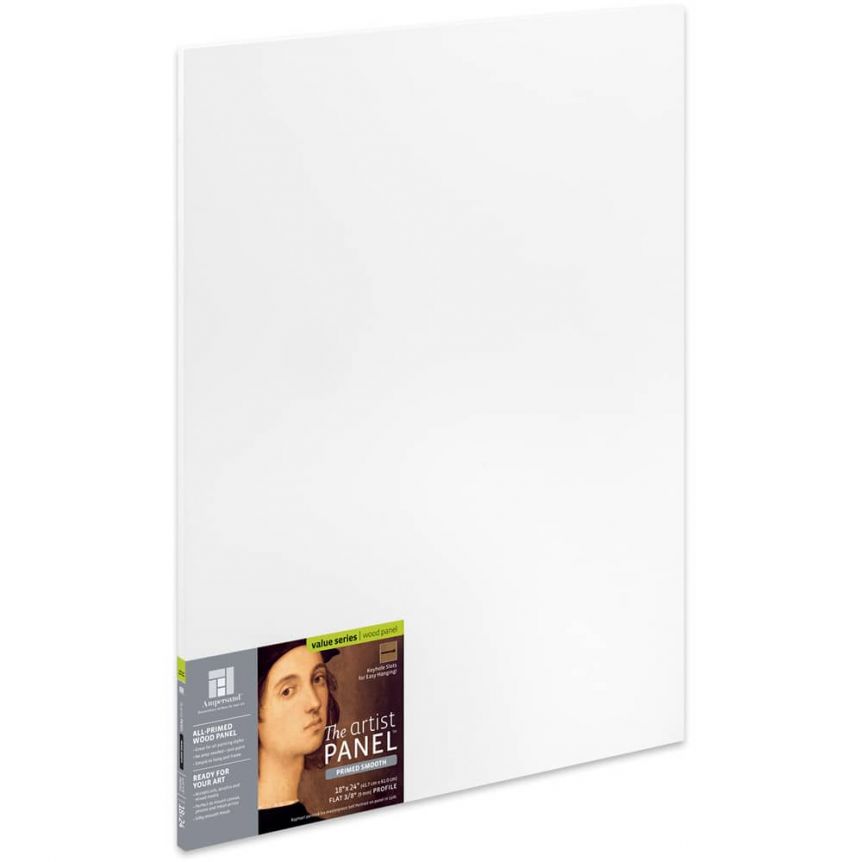 Ampersand Artist Primed Smooth 3/8" Flat Panel 18" x 24"