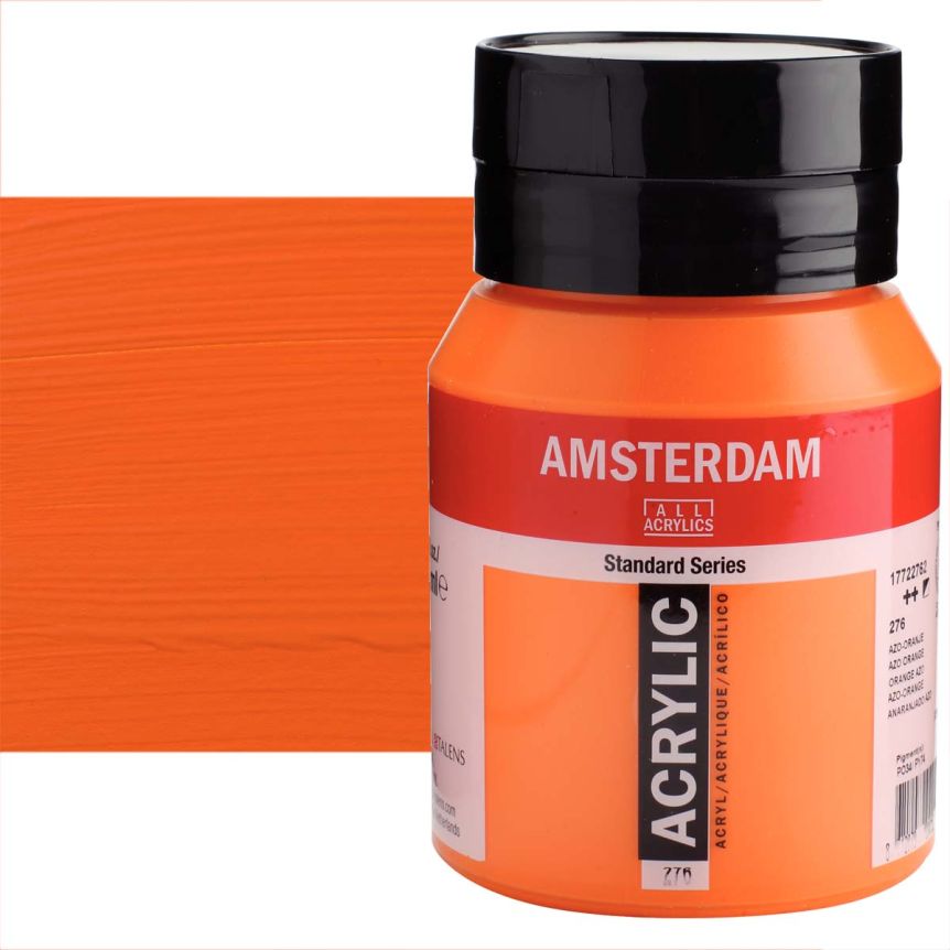 Amsterdam Standard Series Acrylic Paint - Azo Orange, 500ml Jar