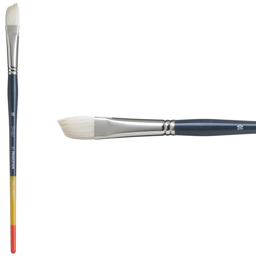 Princeton Snap! Series 9700 Natural Bristle Brush - Angle Bright, Long Handle, Size 10