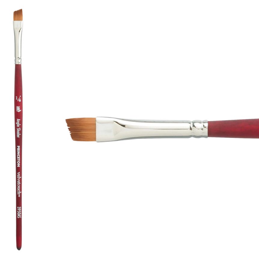 Princeton Velvetouch™ Series 3950 Synthetic Blend Brush 1/4" Angular Shader