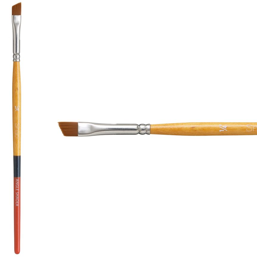 Princeton Snap! Series 9650 Golden Taklon Brush - Angle Shader, Short Handle, Size 1/4"