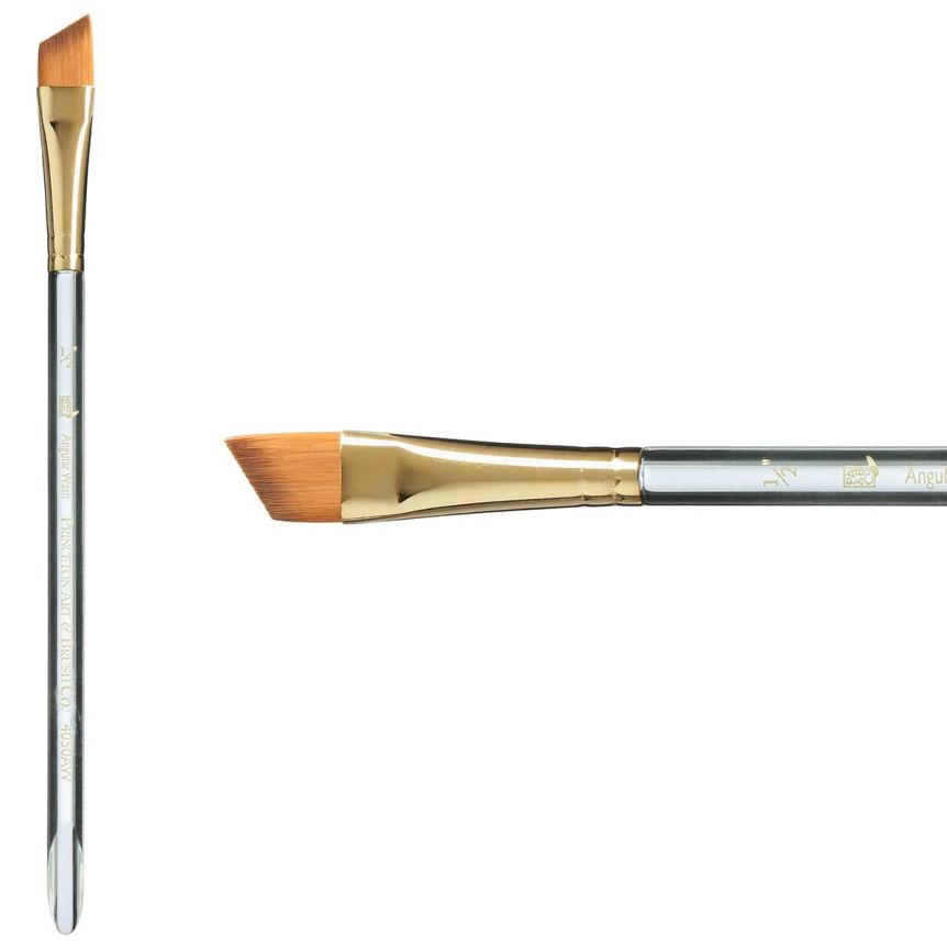 Princeton Heritage Series 4050 Synthetic Sable Brush - Angle Wash, Short Handle, Size 3/4"