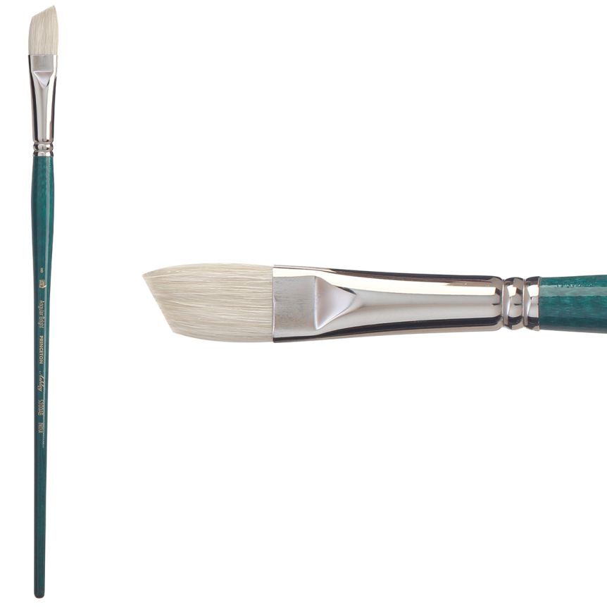 Princeton Ashley Series 5200 Natural Bristle Brush - Angle Bright, Long Handle, Size 8