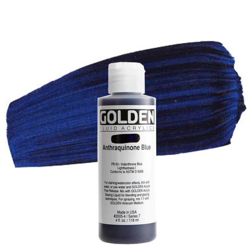 GOLDEN Fluid Acrylics Anthraquinone Blue, 4oz