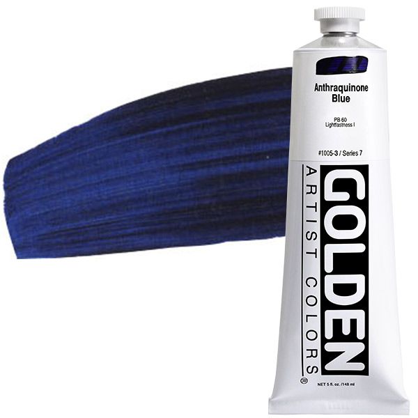 GOLDEN Heavy Body Acrylics - Anthraquinone Blue, 5oz Tube