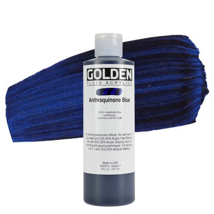 GOLDEN Fluid Acrylics Anthraquinone Blue 8 oz