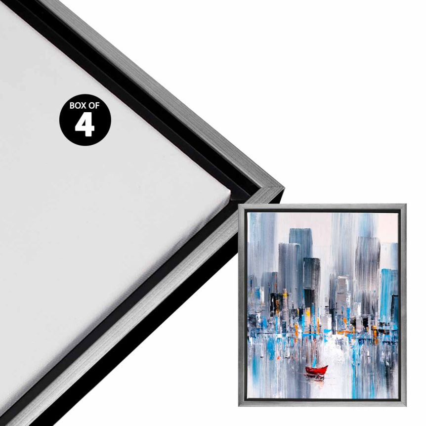Cardinali Renewal Core Floater Frame, Black/Antique Silver 20"x30" - 3/4" Deep  (Box of 4)