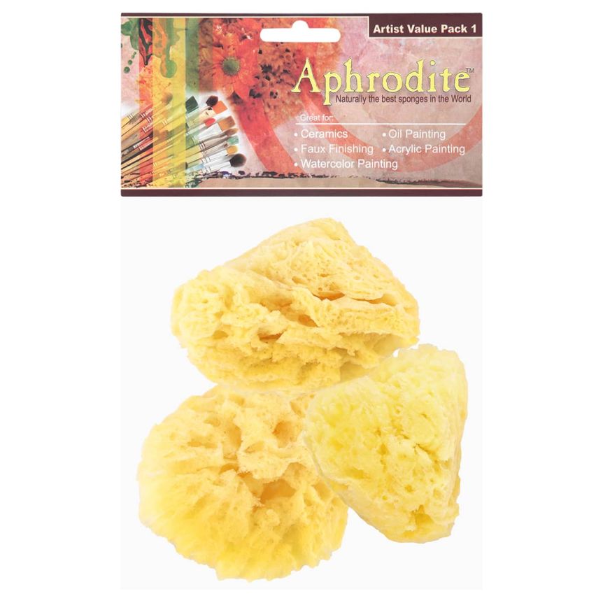 Aphrodite Natural Painting Sponges - Course Natural Texture Set of 3