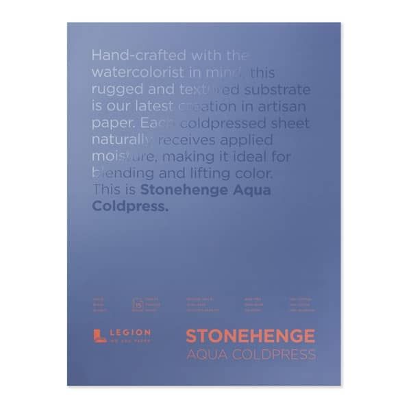 Stonehenge Aqua Watercolor Paper 140lb Cold Press 18x24" Block of 15 Sheets
