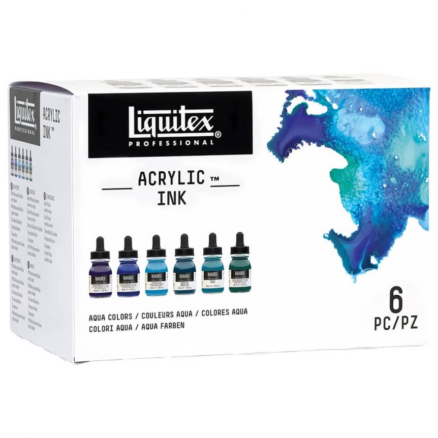 Liquitex Professional Acrylic Ink 30ml Set Of 6 Aqua Colors